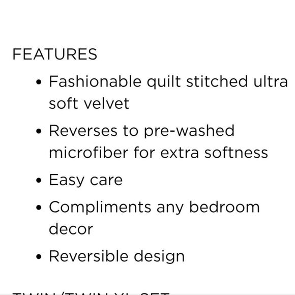 Koolaburra By Ugg Bentley Full/Queen Velvet Quilt Set w/Shams- Silver - Picture 6 of 11